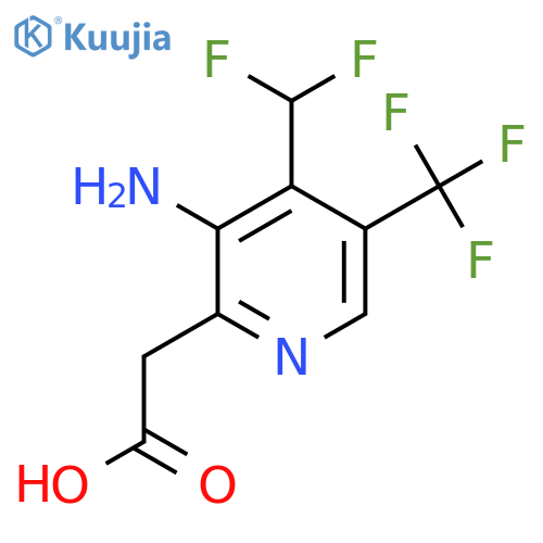 3-Amino-4-(difluoromethyl)-5-(trifluoromethyl)pyridine-2-acetic acid structure