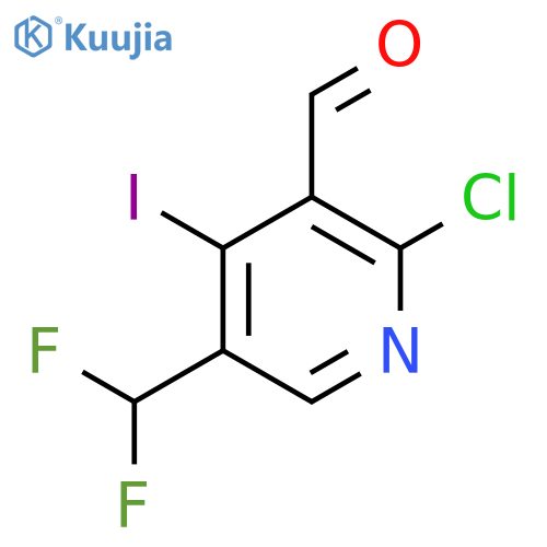 2-Chloro-5-(difluoromethyl)-4-iodopyridine-3-carboxaldehyde structure
