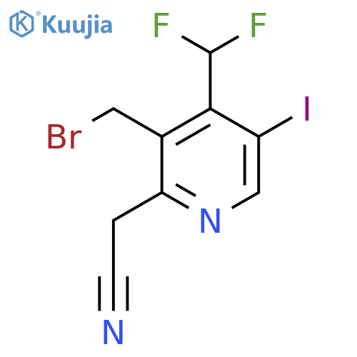 3-(Bromomethyl)-4-(difluoromethyl)-5-iodopyridine-2-acetonitrile structure