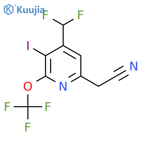 4-(Difluoromethyl)-3-iodo-2-(trifluoromethoxy)pyridine-6-acetonitrile structure