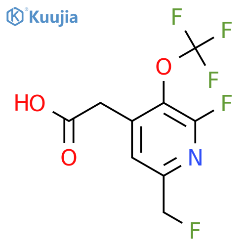 2-Fluoro-6-(fluoromethyl)-3-(trifluoromethoxy)pyridine-4-acetic acid structure