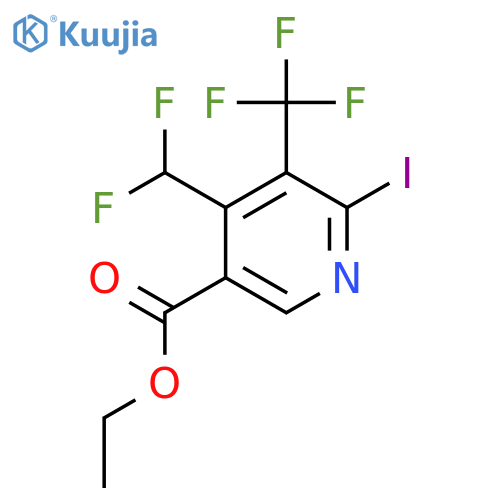 Ethyl 4-(difluoromethyl)-2-iodo-3-(trifluoromethyl)pyridine-5-carboxylate structure