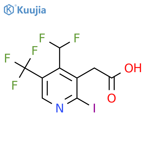 4-(Difluoromethyl)-2-iodo-5-(trifluoromethyl)pyridine-3-acetic acid structure