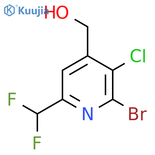 2-Bromo-3-chloro-6-(difluoromethyl)pyridine-4-methanol structure
