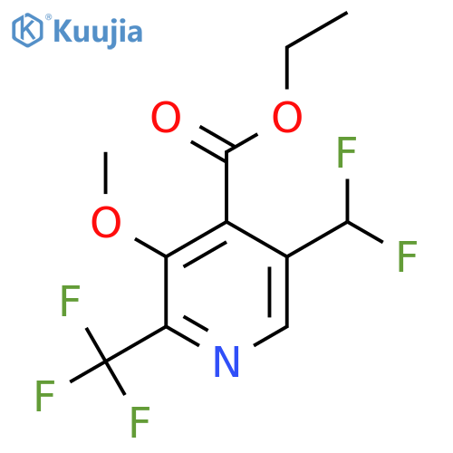 Ethyl 5-(difluoromethyl)-3-methoxy-2-(trifluoromethyl)pyridine-4-carboxylate structure
