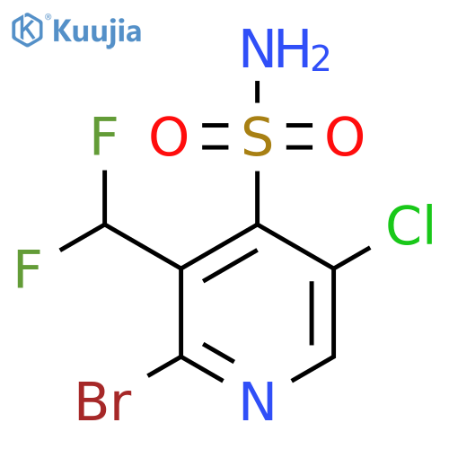 2-Bromo-5-chloro-3-(difluoromethyl)pyridine-4-sulfonamide structure
