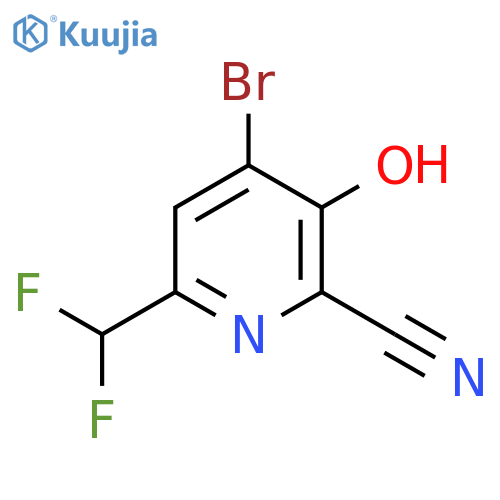 4-Bromo-2-cyano-6-(difluoromethyl)-3-hydroxypyridine structure