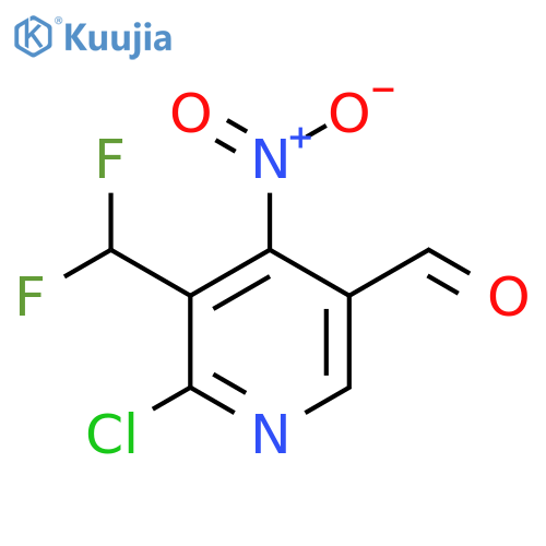 2-Chloro-3-(difluoromethyl)-4-nitropyridine-5-carboxaldehyde structure