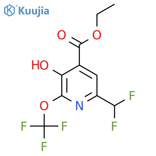 Ethyl 6-(difluoromethyl)-3-hydroxy-2-(trifluoromethoxy)pyridine-4-carboxylate structure