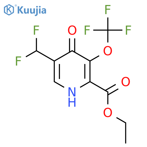 Ethyl 5-(difluoromethyl)-4-hydroxy-3-(trifluoromethoxy)pyridine-2-carboxylate structure