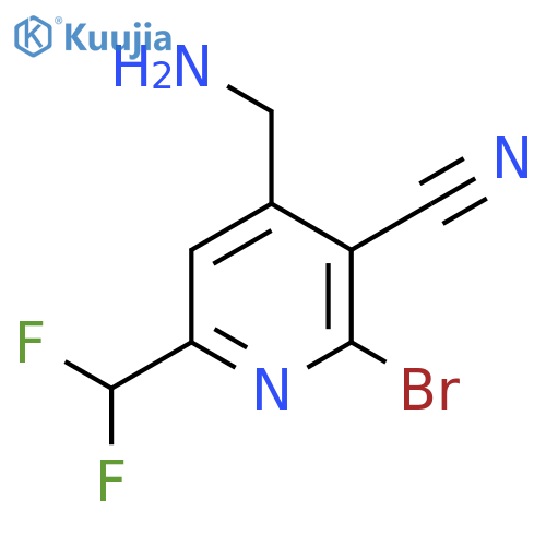 4-(Aminomethyl)-2-bromo-3-cyano-6-(difluoromethyl)pyridine structure