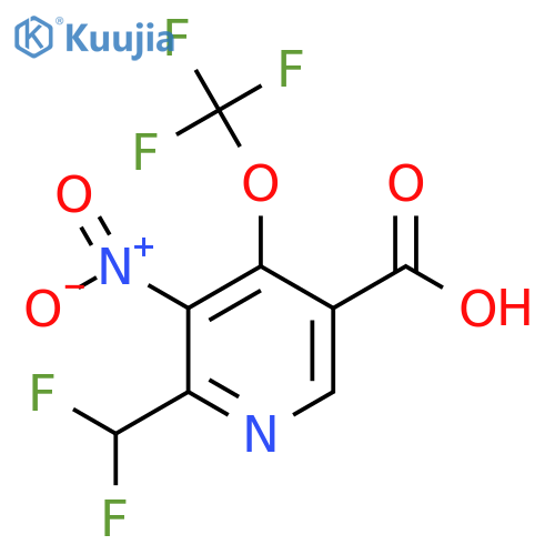 2-(Difluoromethyl)-3-nitro-4-(trifluoromethoxy)pyridine-5-carboxylic acid structure
