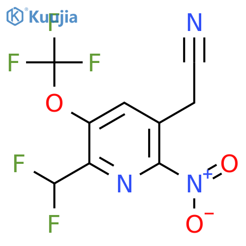 2-(Difluoromethyl)-6-nitro-3-(trifluoromethoxy)pyridine-5-acetonitrile structure