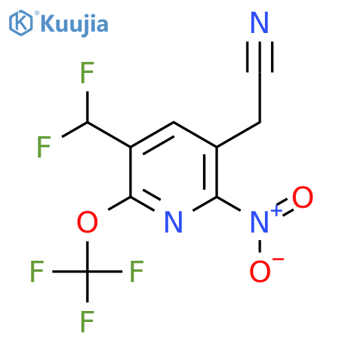 3-(Difluoromethyl)-6-nitro-2-(trifluoromethoxy)pyridine-5-acetonitrile structure