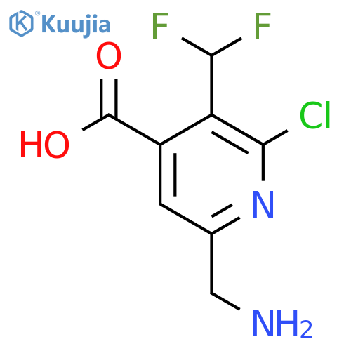 6-(Aminomethyl)-2-chloro-3-(difluoromethyl)pyridine-4-carboxylic acid structure