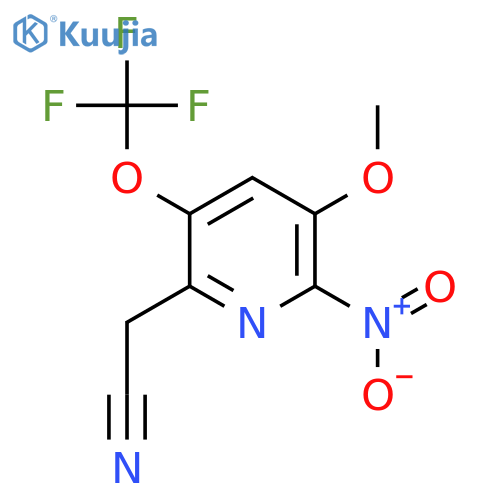 3-Methoxy-2-nitro-5-(trifluoromethoxy)pyridine-6-acetonitrile structure