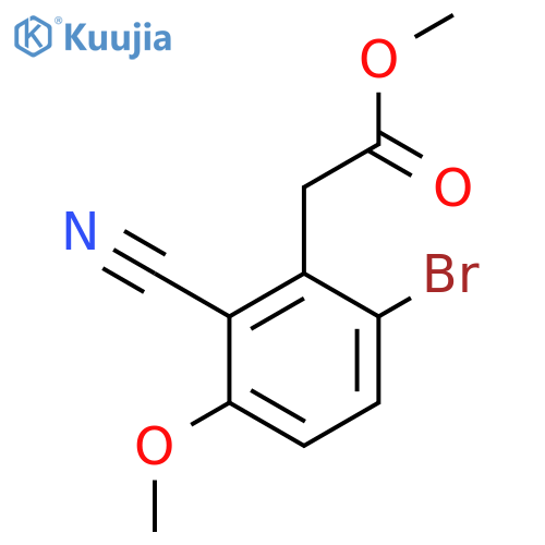 Methyl 6-bromo-2-cyano-3-methoxyphenylacetate structure