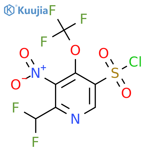 2-(Difluoromethyl)-3-nitro-4-(trifluoromethoxy)pyridine-5-sulfonyl chloride structure