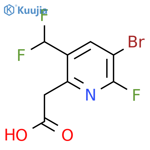 3-Bromo-5-(difluoromethyl)-2-fluoropyridine-6-acetic acid structure