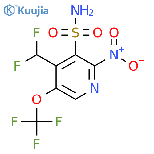 4-(Difluoromethyl)-2-nitro-5-(trifluoromethoxy)pyridine-3-sulfonamide structure