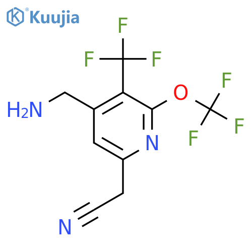 4-(Aminomethyl)-2-(trifluoromethoxy)-3-(trifluoromethyl)pyridine-6-acetonitrile structure