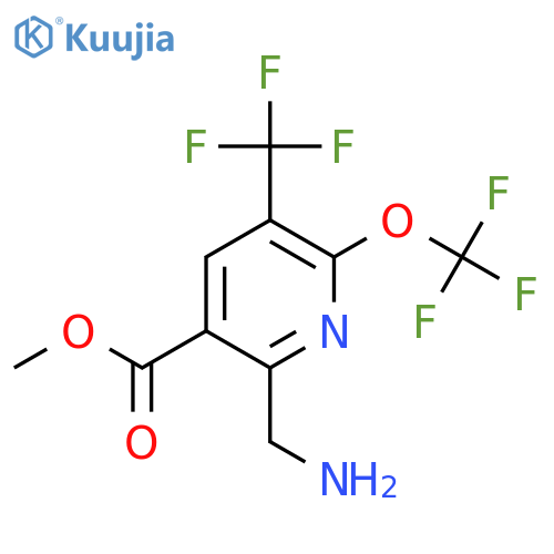 Methyl 2-(aminomethyl)-6-(trifluoromethoxy)-5-(trifluoromethyl)pyridine-3-carboxylate structure