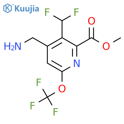 Methyl 4-(aminomethyl)-3-(difluoromethyl)-6-(trifluoromethoxy)pyridine-2-carboxylate structure