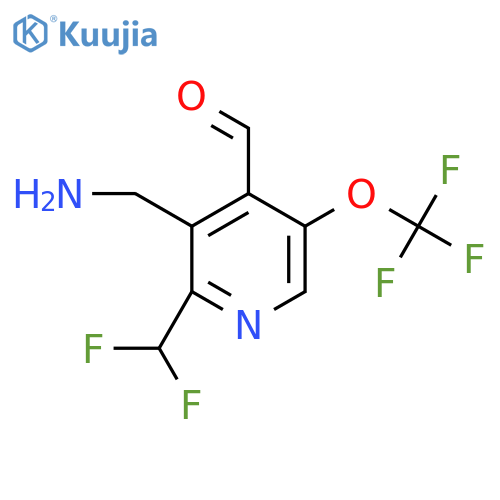 3-(Aminomethyl)-2-(difluoromethyl)-5-(trifluoromethoxy)pyridine-4-carboxaldehyde structure
