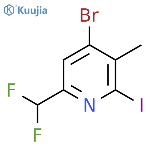 4-Bromo-6-(difluoromethyl)-2-iodo-3-methylpyridine structure