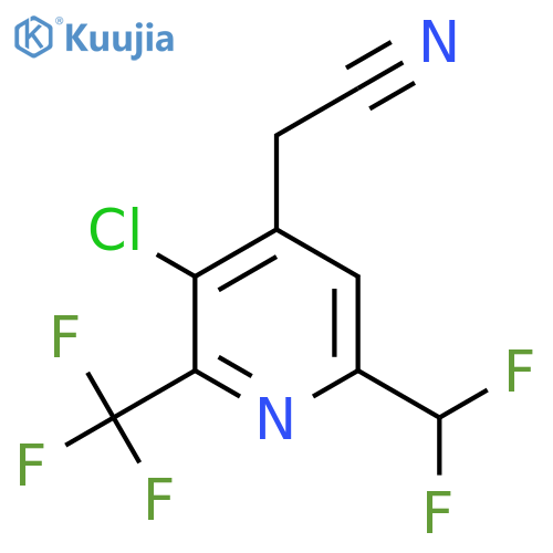 3-Chloro-6-(difluoromethyl)-2-(trifluoromethyl)pyridine-4-acetonitrile structure