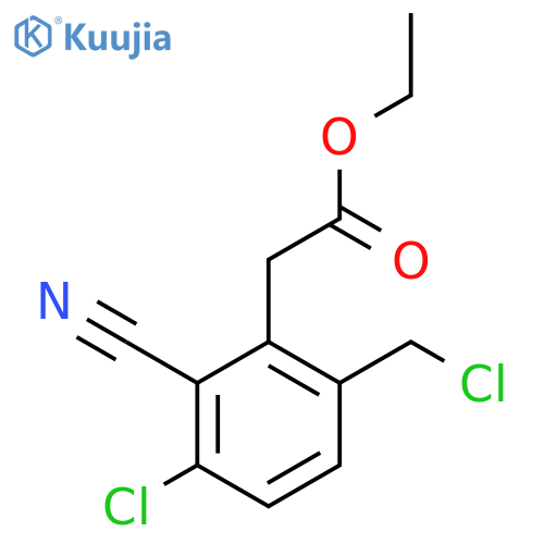 Ethyl 3-chloro-6-chloromethyl-2-cyanophenylacetate structure