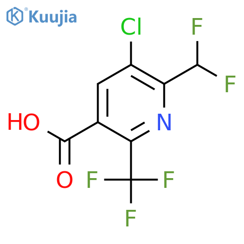 3-Chloro-2-(difluoromethyl)-6-(trifluoromethyl)pyridine-5-carboxylic acid structure