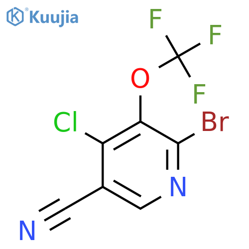 2-Bromo-4-chloro-5-cyano-3-(trifluoromethoxy)pyridine structure