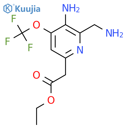 Ethyl 3-amino-2-(aminomethyl)-4-(trifluoromethoxy)pyridine-6-acetate structure