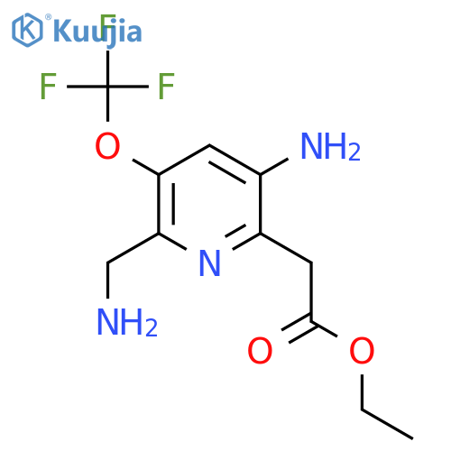 Ethyl 5-amino-2-(aminomethyl)-3-(trifluoromethoxy)pyridine-6-acetate structure