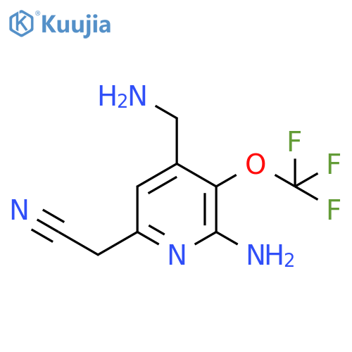 2-Amino-4-(aminomethyl)-3-(trifluoromethoxy)pyridine-6-acetonitrile structure