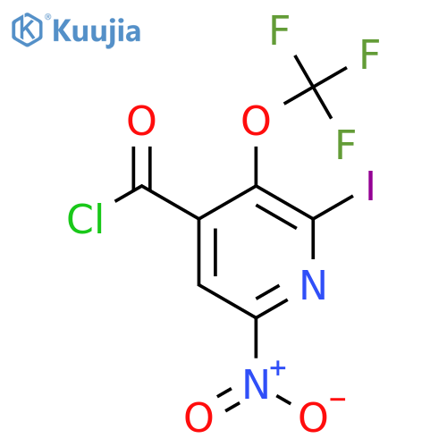 2-Iodo-6-nitro-3-(trifluoromethoxy)pyridine-4-carbonyl chloride structure
