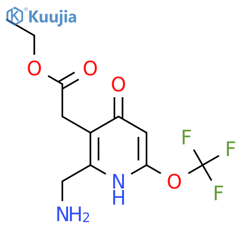 Ethyl 2-(aminomethyl)-4-hydroxy-6-(trifluoromethoxy)pyridine-3-acetate structure
