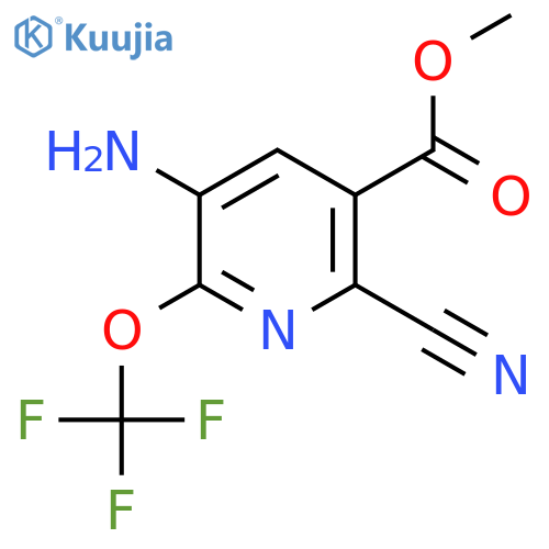 Methyl 3-amino-6-cyano-2-(trifluoromethoxy)pyridine-5-carboxylate structure