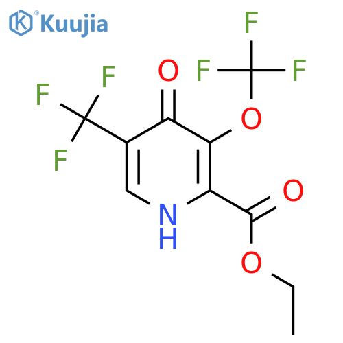 Ethyl 4-hydroxy-3-(trifluoromethoxy)-5-(trifluoromethyl)pyridine-2-carboxylate structure