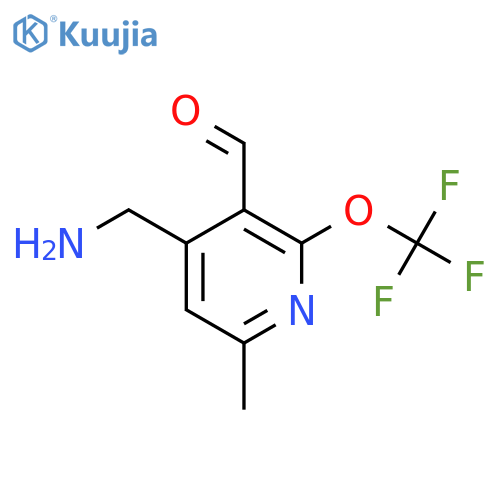 4-(Aminomethyl)-6-methyl-2-(trifluoromethoxy)pyridine-3-carboxaldehyde structure