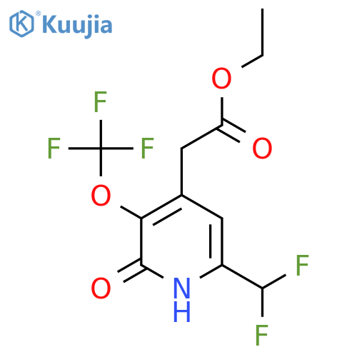 Ethyl 6-(difluoromethyl)-2-hydroxy-3-(trifluoromethoxy)pyridine-4-acetate structure