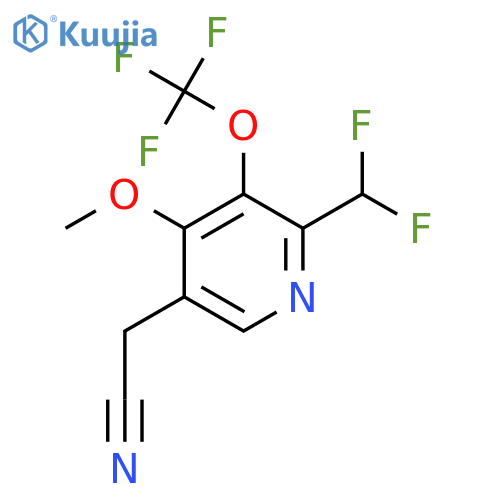 2-(Difluoromethyl)-4-methoxy-3-(trifluoromethoxy)pyridine-5-acetonitrile structure