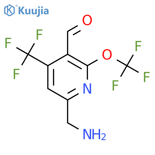 6-(Aminomethyl)-2-(trifluoromethoxy)-4-(trifluoromethyl)pyridine-3-carboxaldehyde structure