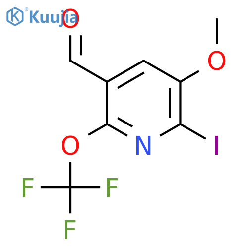 2-Iodo-3-methoxy-6-(trifluoromethoxy)pyridine-5-carboxaldehyde structure
