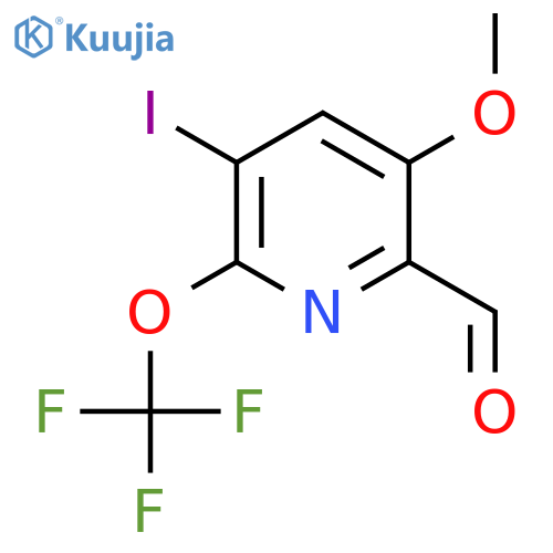 3-Iodo-5-methoxy-2-(trifluoromethoxy)pyridine-6-carboxaldehyde structure