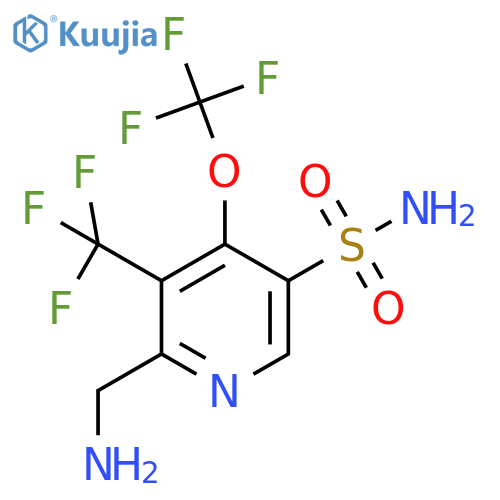 2-(Aminomethyl)-4-(trifluoromethoxy)-3-(trifluoromethyl)pyridine-5-sulfonamide structure