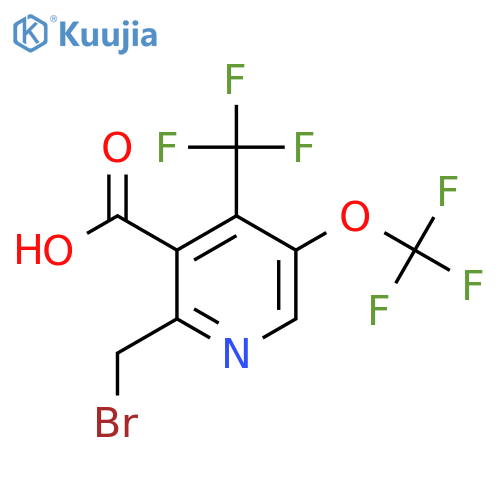 2-(Bromomethyl)-5-(trifluoromethoxy)-4-(trifluoromethyl)pyridine-3-carboxylic acid structure