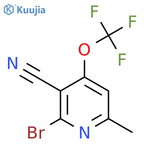 2-Bromo-3-cyano-6-methyl-4-(trifluoromethoxy)pyridine structure