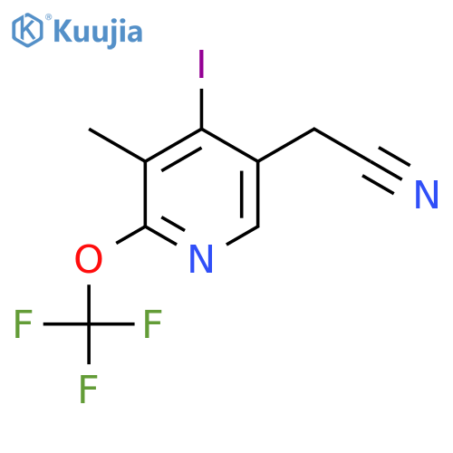 4-Iodo-3-methyl-2-(trifluoromethoxy)pyridine-5-acetonitrile structure